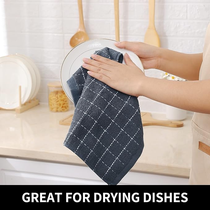 Homaxy 100% Cotton Terry Kitchen Dish Cloths, Ultra Soft and Absorbent Dish - Image 4
