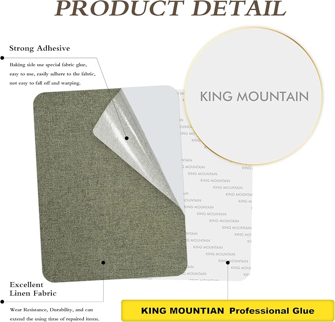 KING MOUNTAIN Fine Linen Repair Patches, Self-Adhesive Linen Fabric Patches - Image 2