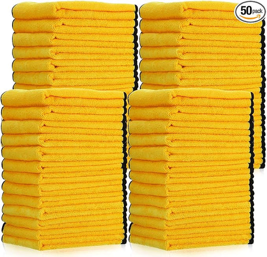 Tallew 50 Pcs Microfiber Towels 16 Inch x 16 Inch Microfiber Cloth Car Drying by Tallew