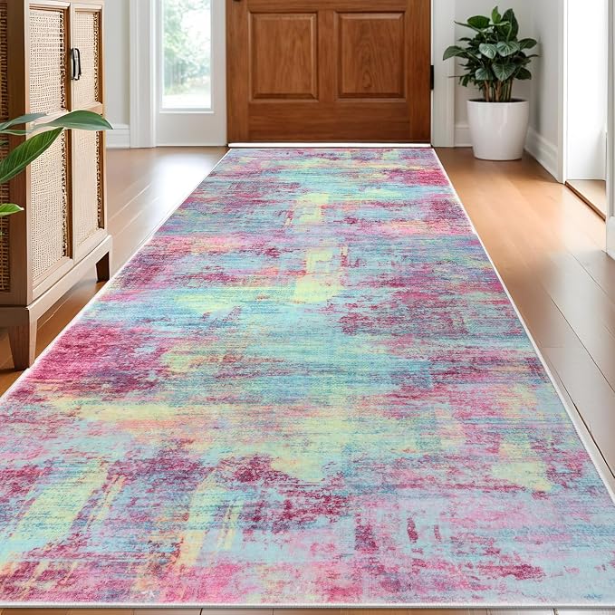 IOHOUZE Abstract Runner Rug 3x8 Ft Washable Runners by iOhouze
