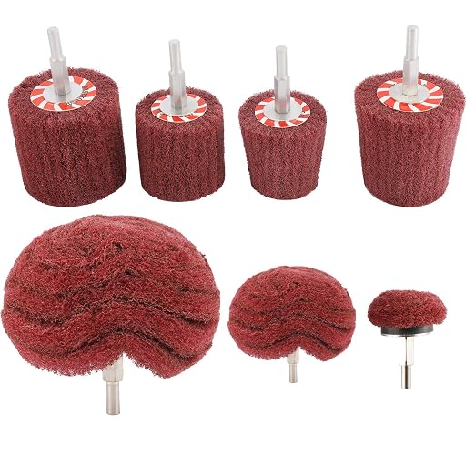 HighFree 7 PCS Non Woven Abrasive Buffing Polishing Wheels Drill Attachment Set by HighFree