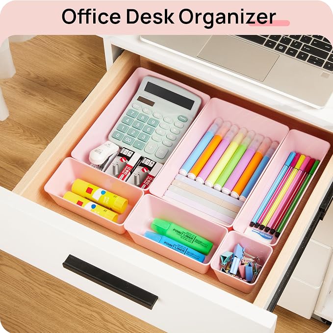 Vtopmart 25 PCS Plastic Drawer Organizers Set, 4-Size Versatile Bathroom and - Image 5