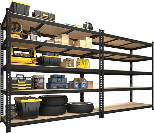 PrimeZone 2 Pack Heavy Duty Adjustable 5 Tier Garage Storage Shelves by PrimeZone