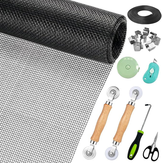 Window Screen Replacement, Screen Door Repair Kit, Including 50 FT by Ghguole