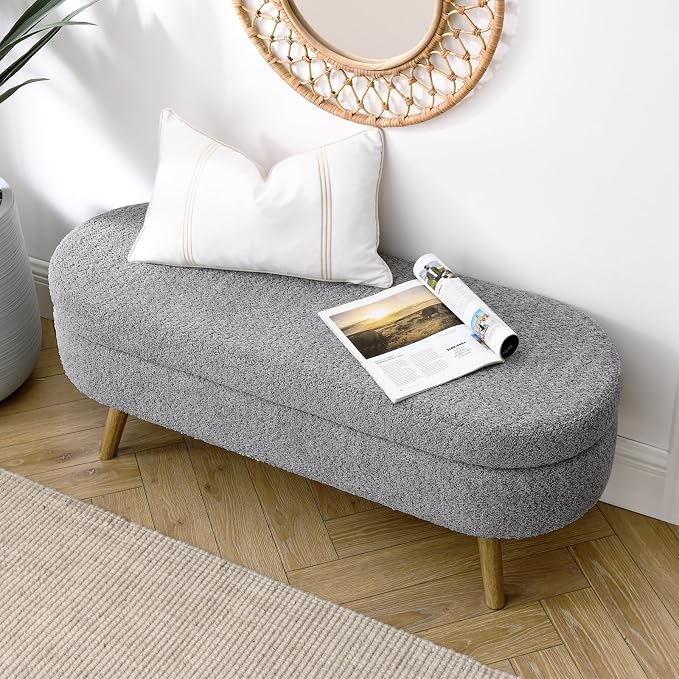 Furnimart 43.5" Queen Size Storage Ottoman Bench, Flip Top End of Bed Storage by FurnimartFurniture