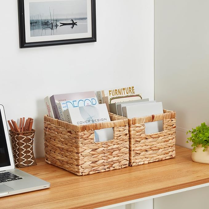 Water Hyacinth Wicker Basket, Decorative Woven Baskets - Image 5