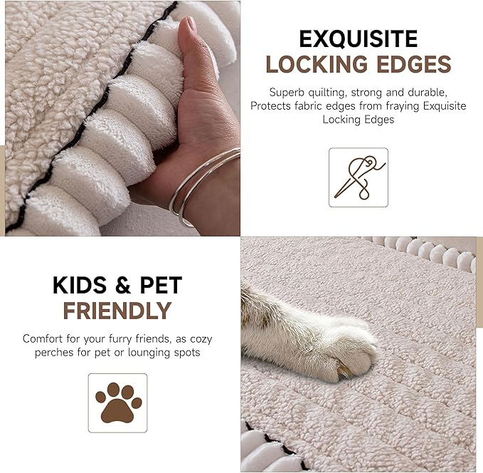 OTOB Couch Covers for Sofa Pet Friendly, Washable & Non Slip Fuzzy Dog Couch - Image 4
