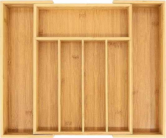 VaeFae Bamboo Drawer Organizer, Expandable Silverware Drawer Organizer by VaeFaeDirect