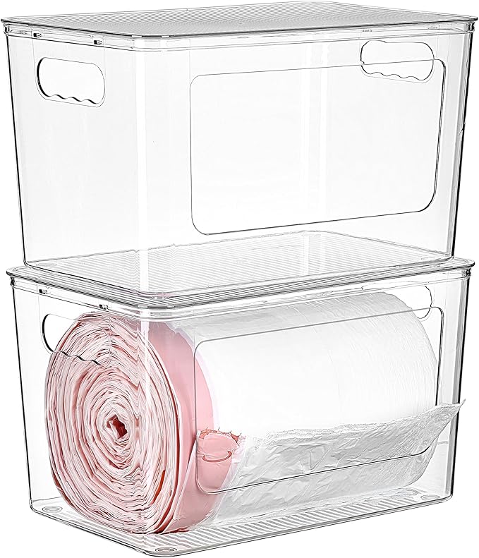 Vtopmart 2 Pack Trash Bag Holder, Stackable Garbage Bag Dispenser by Vtopmart