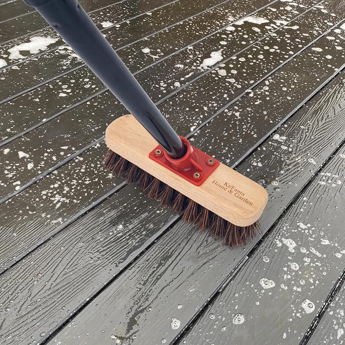 Deck Brush with Long Handle, Bathroom Cleaning, Outdoor Floor Scrubber - Image 4
