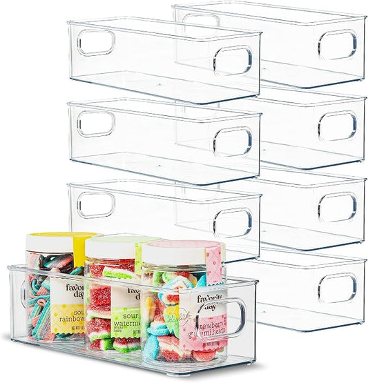 Plastic Food Storage 8 Pack Clear Container Bin by primebox