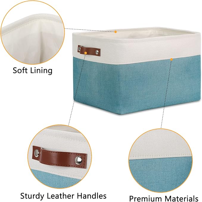 DULLEMELO Storage Baskets for Shelves, Fabric Collapsible Rectangular Storage - Image 3