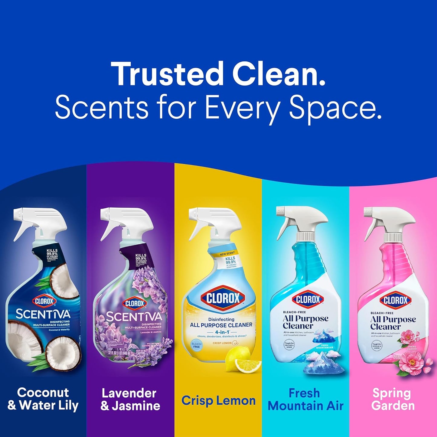 Clorox Disinfecting All-Purpose Cleaner, 32 fl. Oz., and Bathroom Cleaner, Bleach Free, Household Essentials, Cleans Dirt and Grime Off Most Surfaces and Countertops, 32 fl. oz.