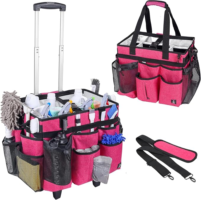 Extra Large Rolling Cleaning Caddy Bag by Timoxi