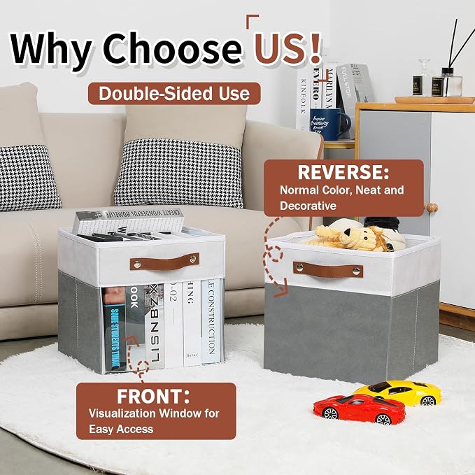 HNZIGE 11x11 Cube Storage Bins for Cube Organizer, Collapsible Decorative - Image 5