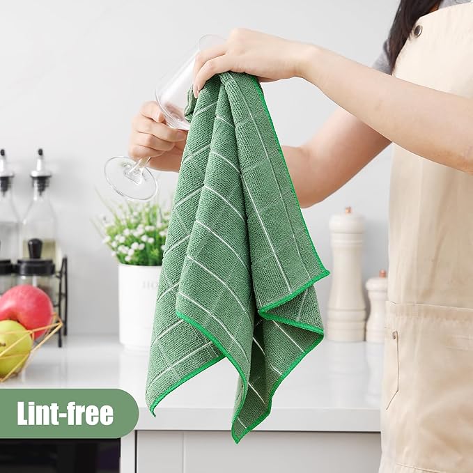 Homaxy Microfiber Kitchen Towels and Dishcloths Set, 12 Pack Soft and Absorbent - Image 4