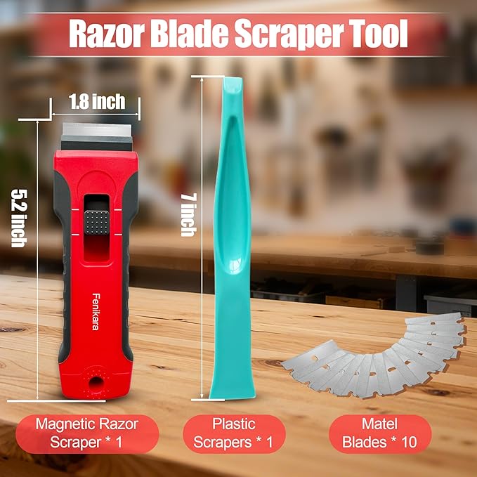 Upgraded Extractable & Magnetic Razor Blade Scraper Tool, 2 Pack Razor Scraper - Image 8