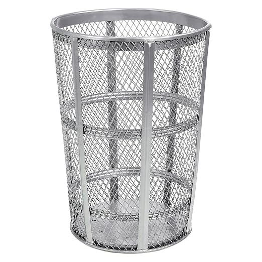 Global Industrial 48 Gallon Outdoor Metal Trash Container, Galvanized - Image 8