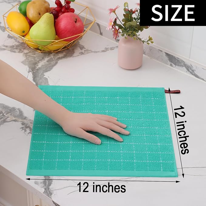 Homaxy 100% Cotton Terry Kitchen Dish Cloths, Ultra Soft and Absorbent Dish - Image 5