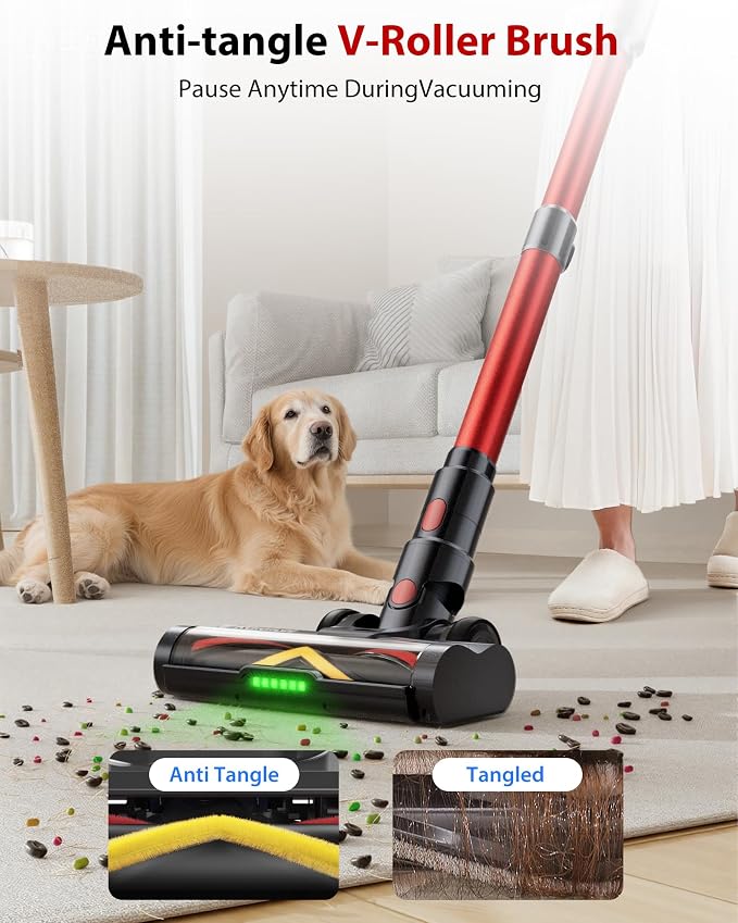 Cordless Vacuum Cleaner, 75Mins/48KPa/580W Self-Standing Vacuum Cleaners - Image 6