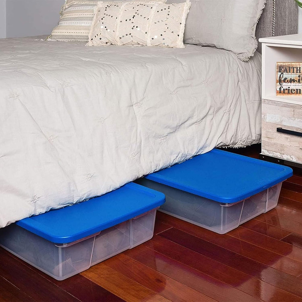 HOMZ Snaplock, Small Clear Plastic Storage Organizer Bins with Lids, 2 Pack