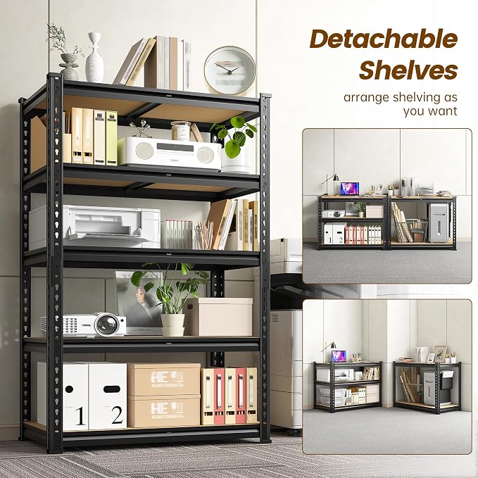 1980LBS Storage Shelves, 5-Tier Adjustable Pantry Shelves, Metal Shelving Unit - Image 5