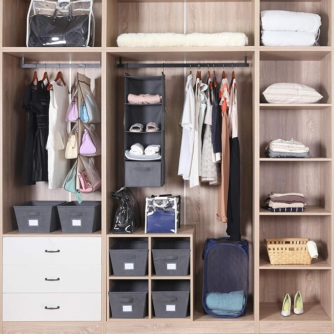 MAX Houser 4-Shelf Hanging Closet Organizer, Space Saver, Cloth Hanging Shelves - Image 8