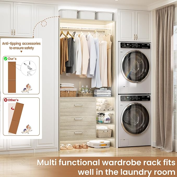Aheaplus 2.5FT Closet System - Image 6