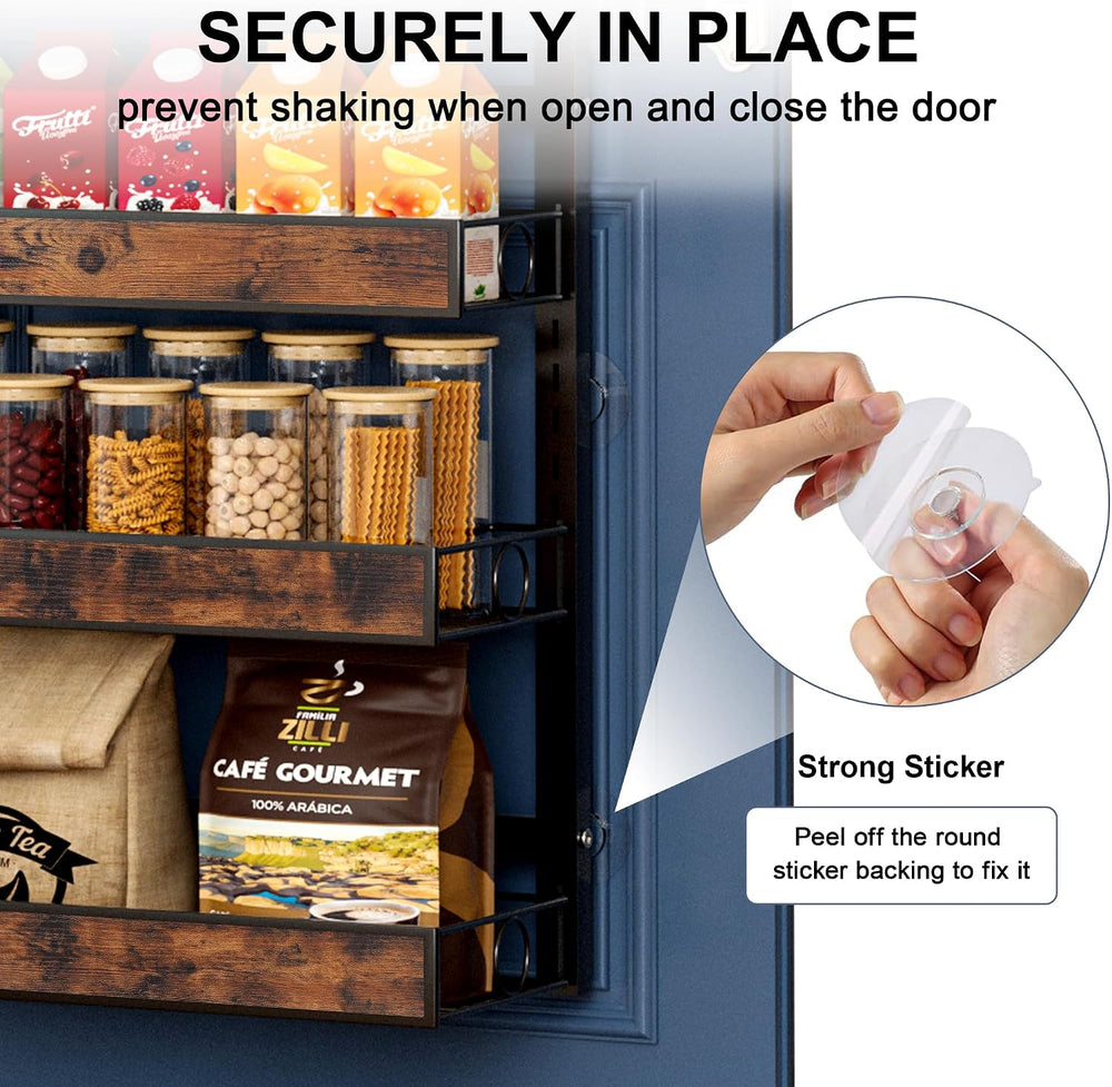 6 Tier Over The Door Pantry Orangizer 2 IN 1 Wall Mounted or Hanging Spice Ra...