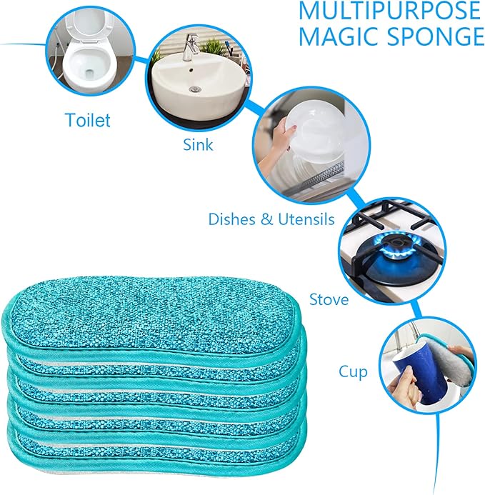 10 Pack Kitchen Dish Sponges Scrubber Non-Scratch Multi-Purpose Dishcloths - Image 4