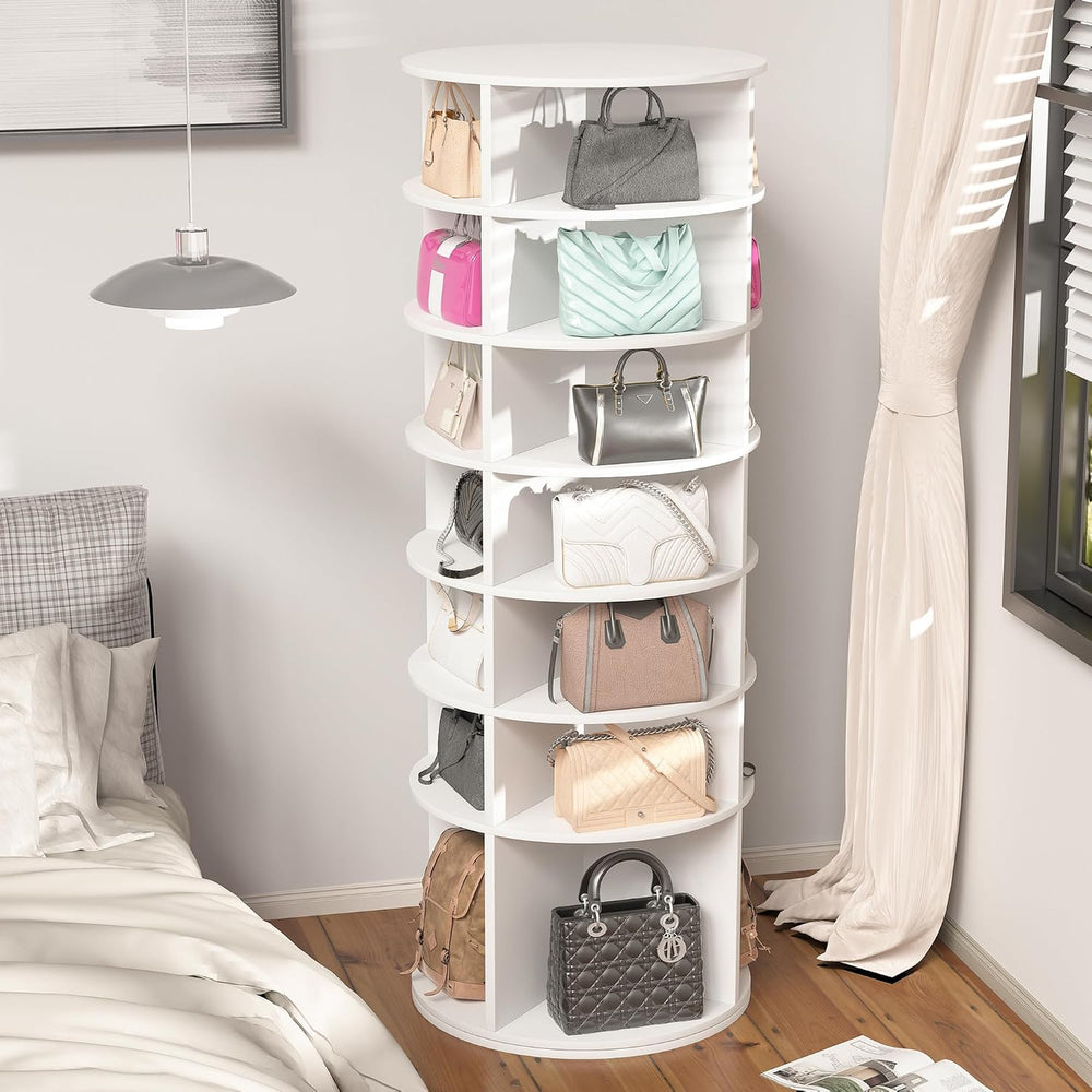 HomVent Rotating Shoe Rack Tower, 7-Tier Spinning Shoe Rack