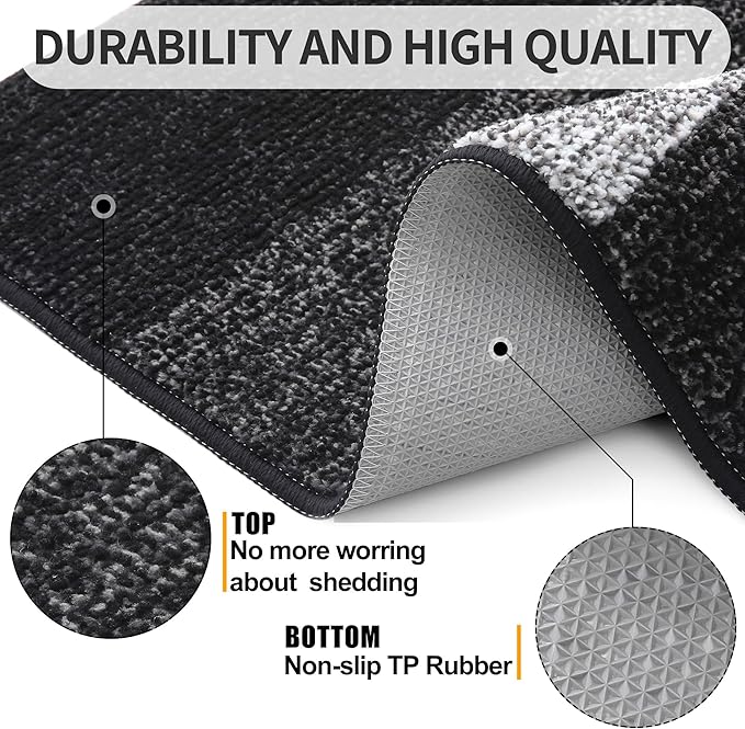 Kitinjoy Indoor Outdoor Door Mat, 59x20 Non-Slip Absorbent Dirt Trapper - Image 3