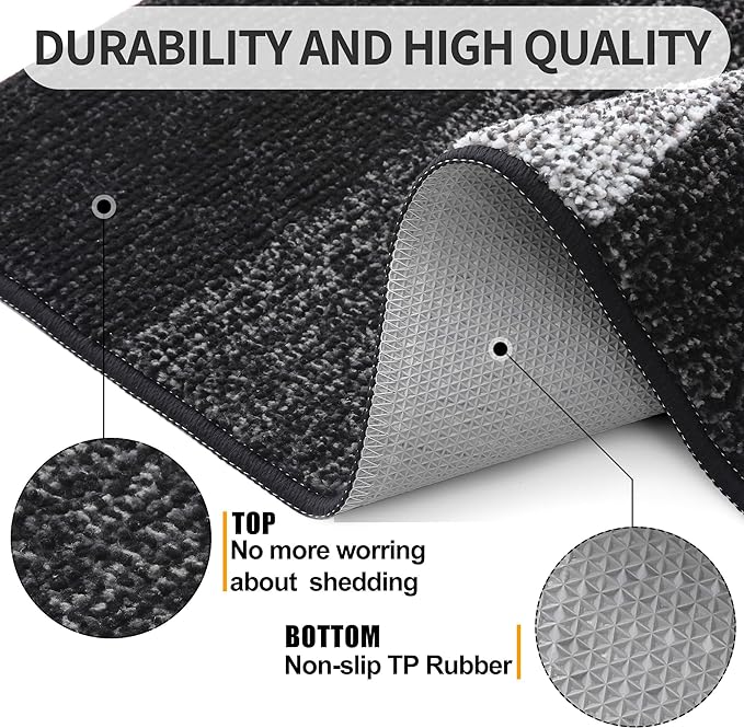 Kitinjoy Indoor Outdoor Door Mat, 47x20 Non-Slip Absorbent Dirt Trapper - Image 3