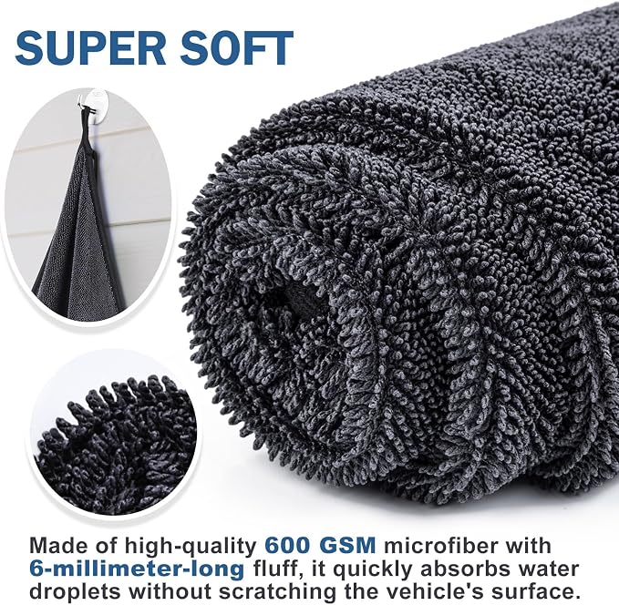 Navona 5-Pack 600GSM Professional Microfiber Car Drying Towels - Image 4