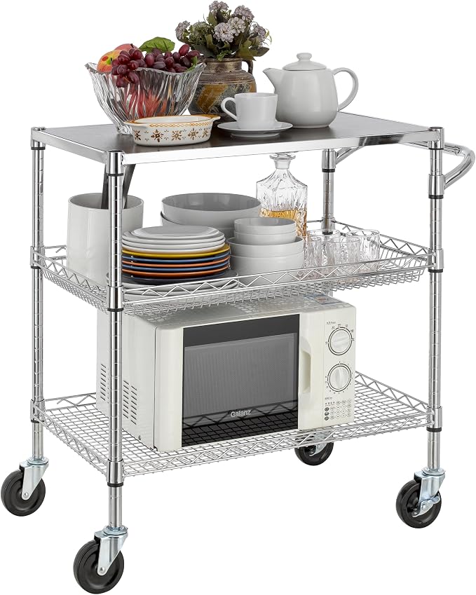 Finnhomy 3 Tier Heavy Duty Commercial Grade Utility Cart - Image 7