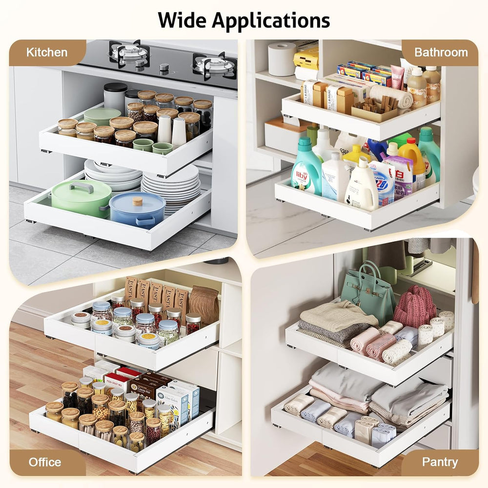2 Pack Pull Out Cabinet Organizer, Expandable Width (11.4"-18.9") D...