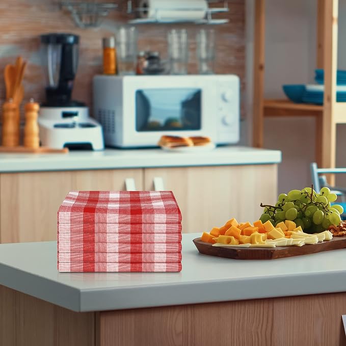 Kitchen Towels Set of 6 Soft Premium Cotton Highly Absorbent Dish Towels 20X30 - Image 2