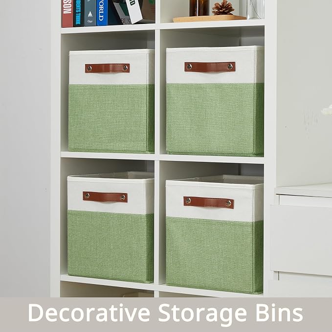 HNZIGE Fabric 11x11 Cube Storage Bins, Foldable Storage Cube Bin Baskets - Image 7