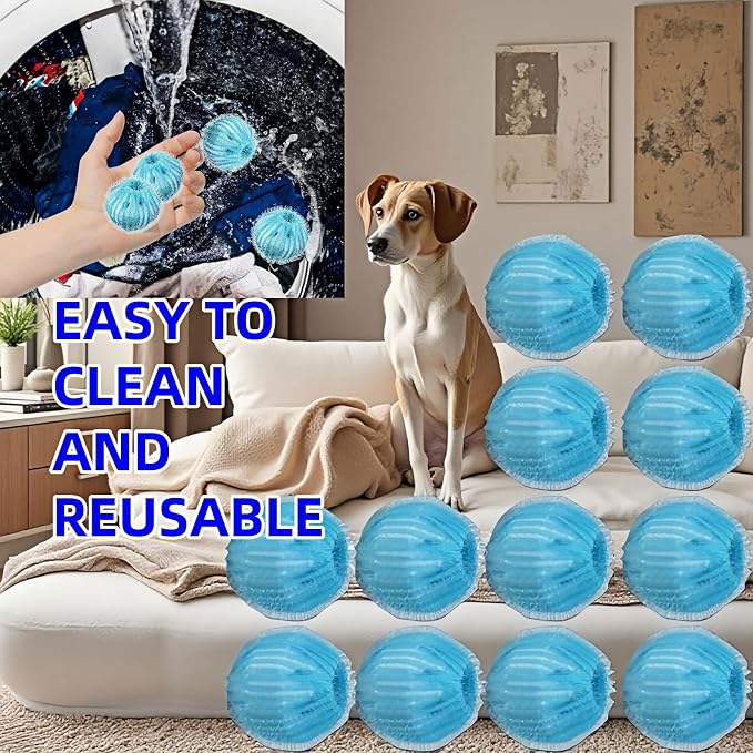 12 PCS Pet Hair Remover for Laundry & Dryer, Reusable Laundry Lint Catcher - Image 8