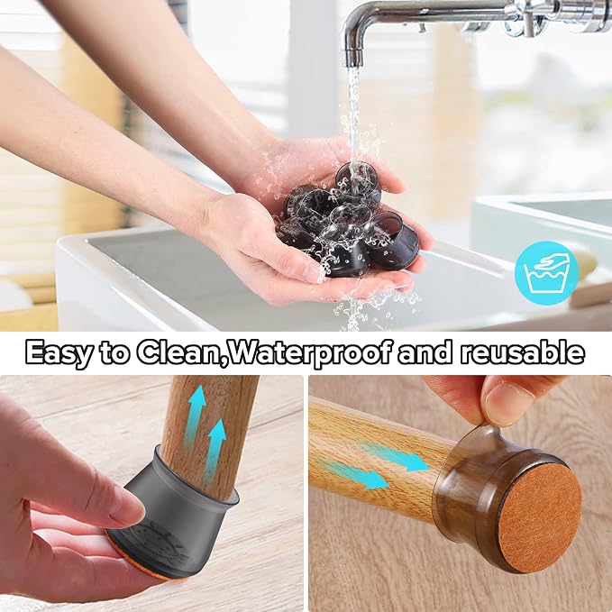24PCS Upgraded Silicone Chair Leg Floor Protectors - Image 6