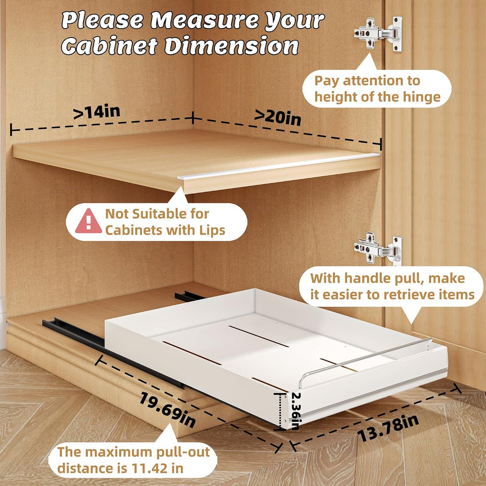 MINGLING 2 Pack Pull Out Cabinet Organizer, Stainless Steel White
