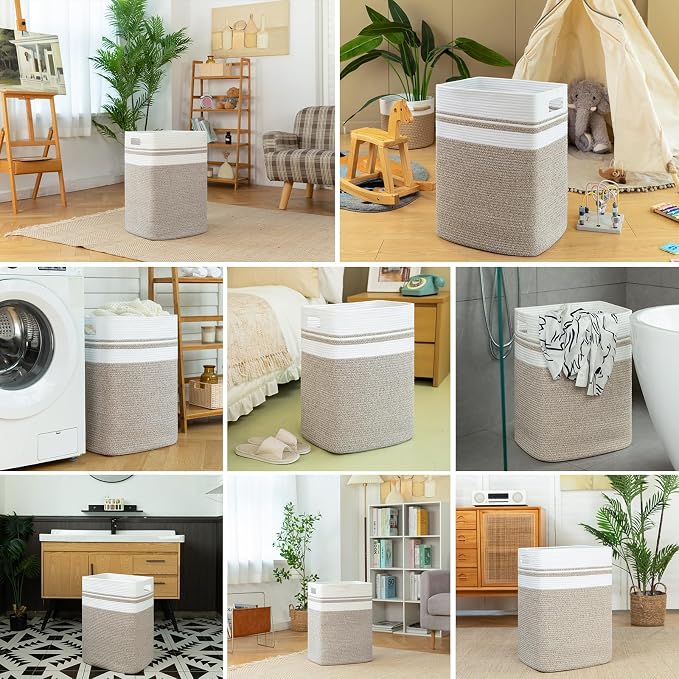 OIAHOMY 91L Laundry Hamper, XXXLarge Laundry Basket, Collapsible Cotton Rope - Image 6
