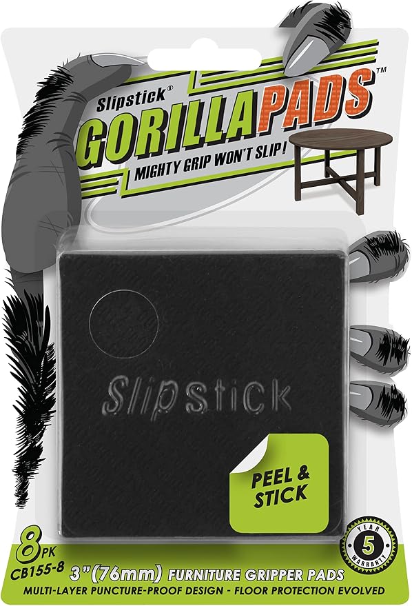 Slipstick GorillaPads Non Slip Furniture Pads/Gripper Feet Floor Protectors by Slipstick