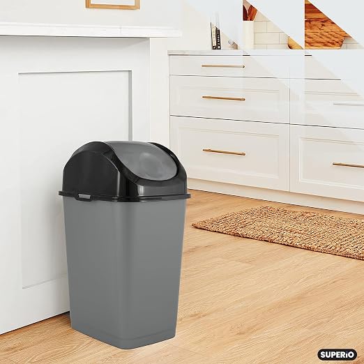 Superio Office Trash Can with Lid 9 Gallon Kitchen Garbage Can Bedroom Waste - Image 6