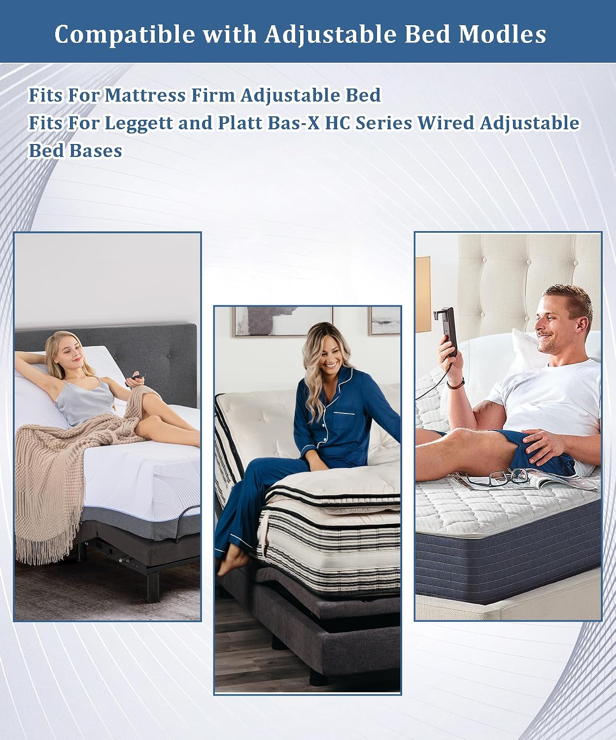 2 Button 5 Pin Adjustable Bed Richmat Wired Remote Control Replacement Model HJH5 Fits for Matt. Firm 50 Series & Leggett and Platt Bas-X CF Wired Adjustable Bed