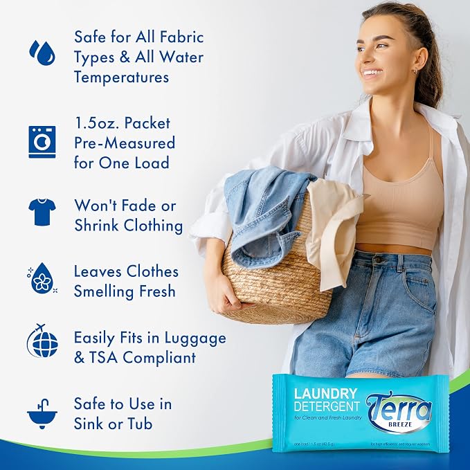 Travel Laundry Detergent & Dish Soap | Terra Breeze 1-Shoppe Amenities Kit | - Image 4