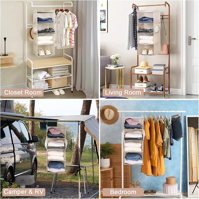 MAX Houser 4 Tier Shelf Hanging Closet Organizer, Closet Hanging Shelf - Image 4