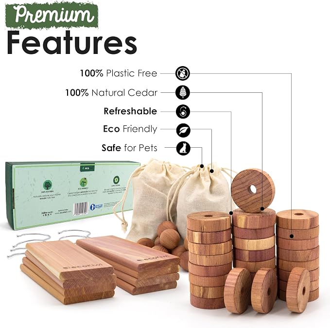 ecoKiwi Cedar Blocks for Clothes Storage Mega Bundle Box - Image 2