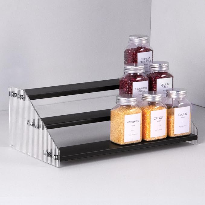 nianfeng Tiered Spice Rack, 3-Tier Spice Pantry Kitchen Cabinet Organizer by nianfeng