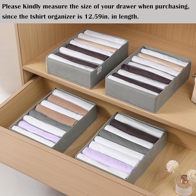 4 Packs T-shirt Drawer Organizers - Image 4